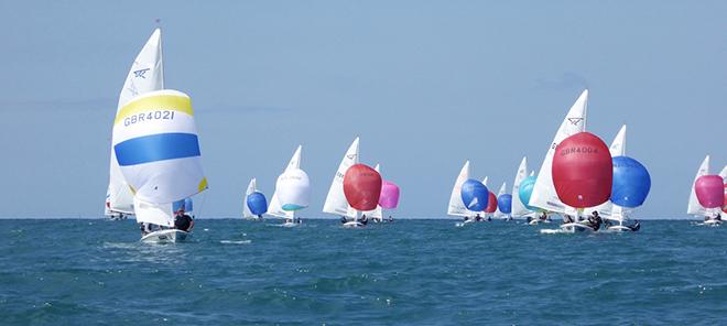 Race 6 leaders downwind - Penultimate Day - Flying Fifteen World Championship 2017 © Jonny Fullerton